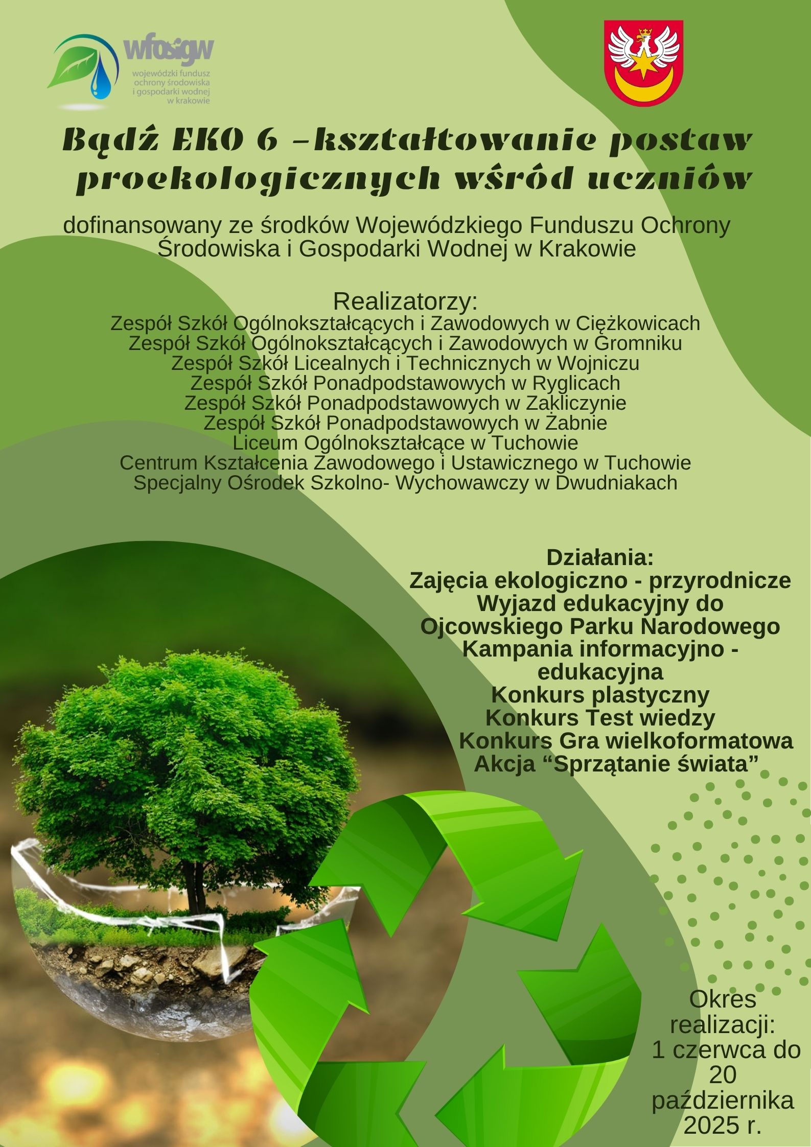 BĄDŹ EKO, PLAKAT, ZSP Żabno, Technikum w Żabnie, Szkoła Branżowa I stopnia w Żabnie, Zespół Szkół Ponadpodstawowych, szkoła średnia w Żabnie, Żabno